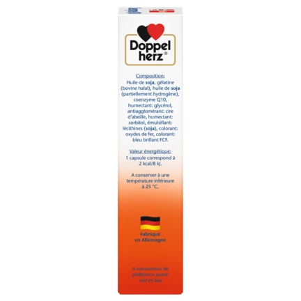 Illustration of the product packaging Doppelherz aktiv Coenzyme Q10 side view right